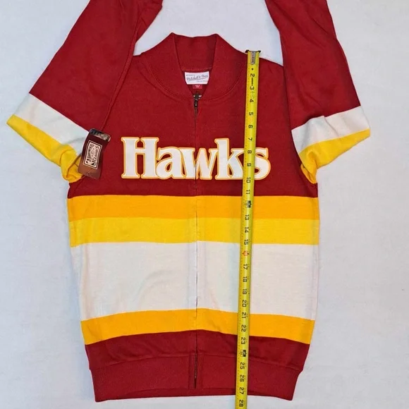 Atlanta Hawks x Mitchell & Ness NBA Front Stripe Full Zipper Sweater - SZ SMALL
